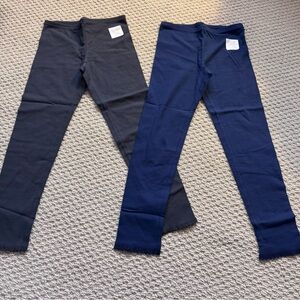 Old Navy Girls Ankle Leggings L (10-12) Dark Carbon & Sea Blue Navy Cotton Blend